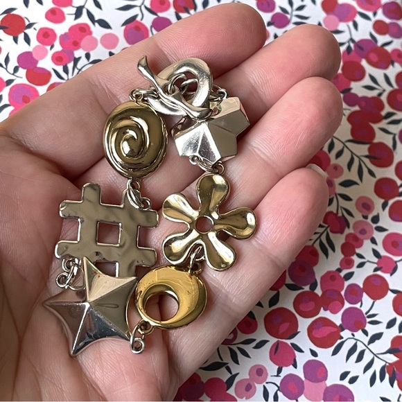 Vintage Jewelry - Vintage Robert Lee Morris RLM Studios stamped 925 & brass bracelet toggle clasp